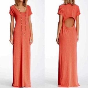 Free People Beach Odessa Cutout Cotton Maxi Dress In Coral